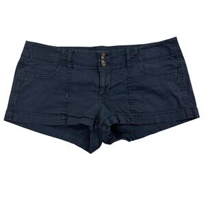 VTG Y2K American Eagle Navy Blue Low Rise Stretch Chino Shorts Sz 8 Micro Mini